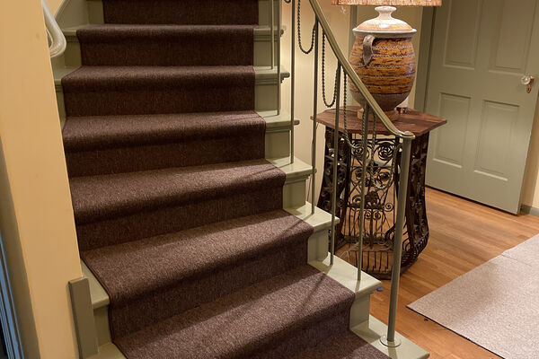 Custom stair runner installation